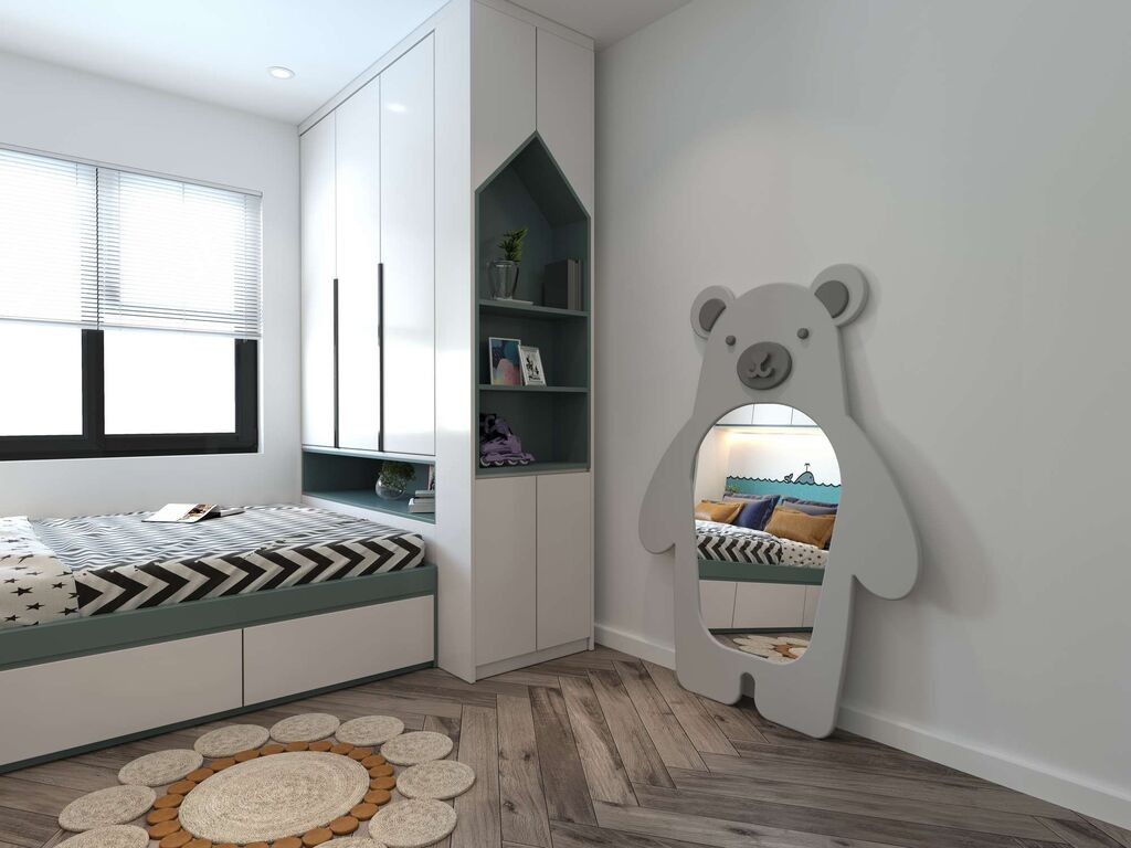 Hanah Home Podno ogledalo Bear, 110 cm x 150 cm, Sivo