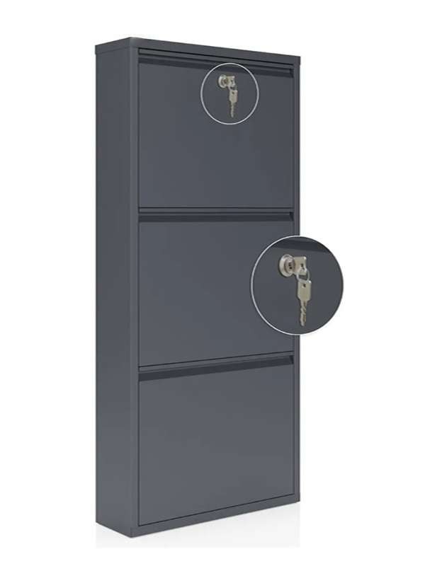 Hanah Home Cipelarnik Primo 3, 50x104x15 cm, Antracit