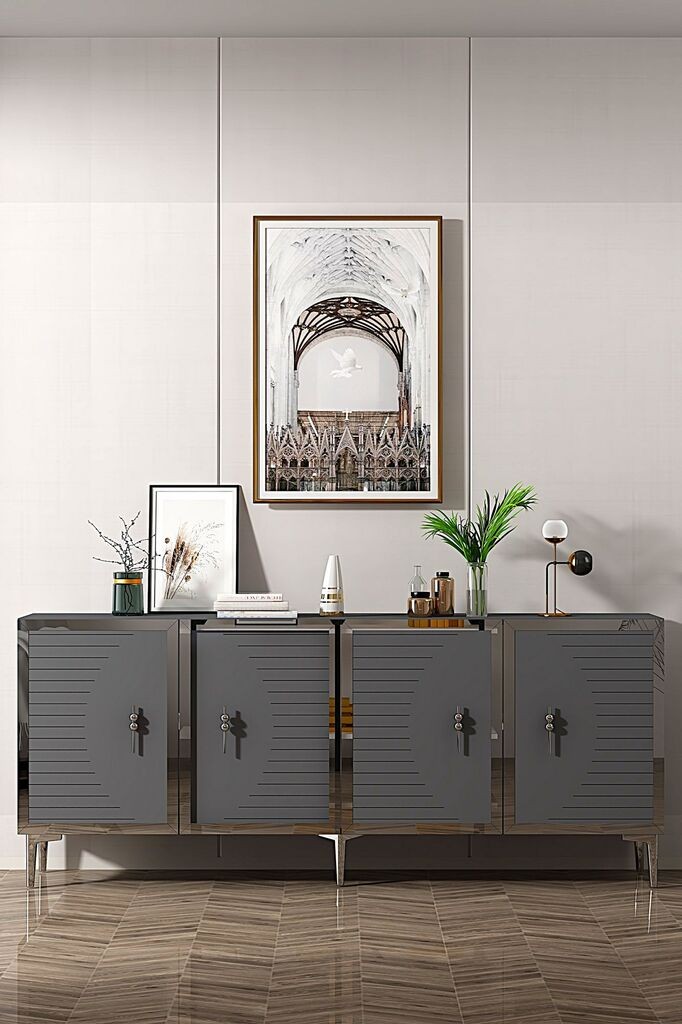 Hanah Home Konzola Tuna 180, 180x75x32 cm, Antracit