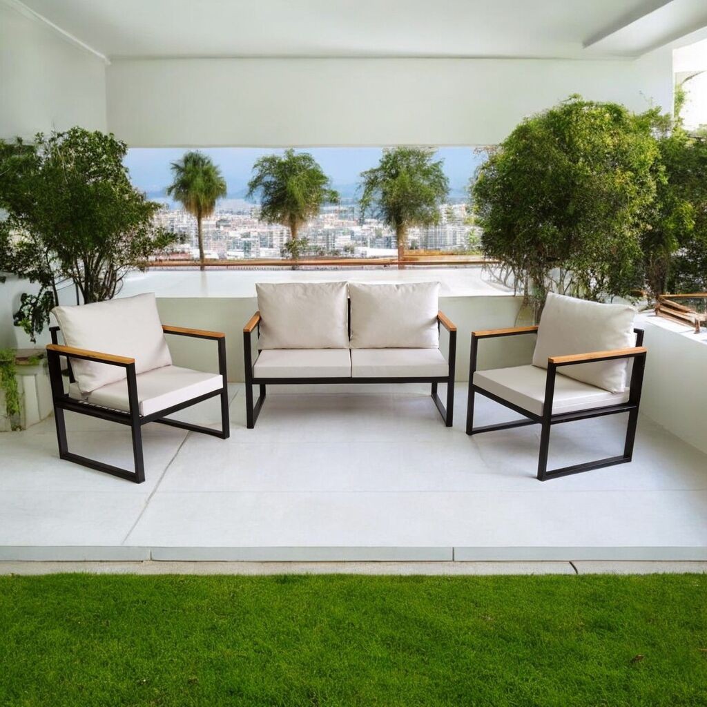 Hanah Home Garnitura za baštu, Dvosed i jednosed, Bež