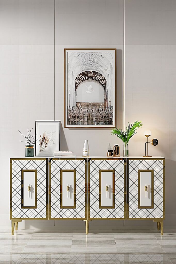 Hanah Home Konzola Puma 150, 150x75x32 cm, Bela