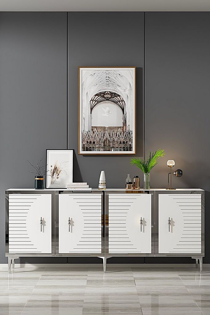 Hanah Home Konzola Tuna 180, 180x75x32 cm, Bela