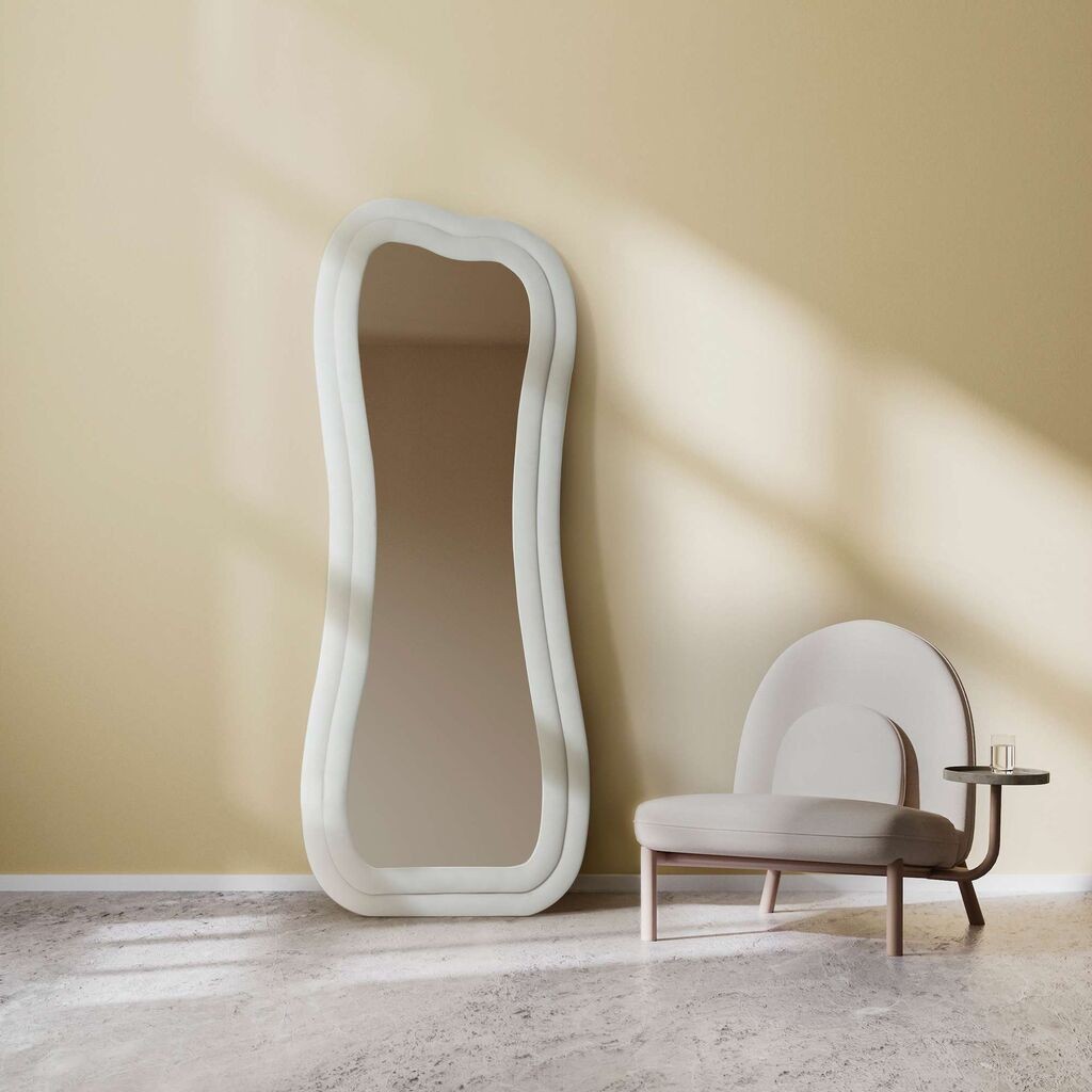 Hanah Home Podno ogledalo Sun, 65 cm x 170 cm, Krem