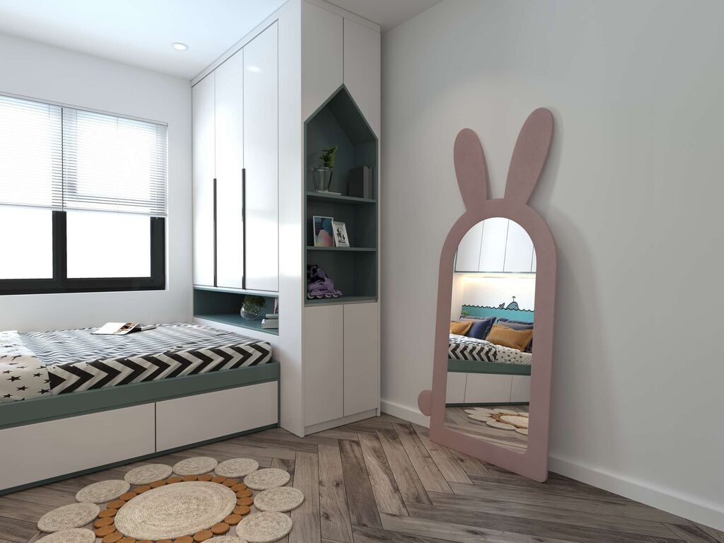 Hanah Home Podno ogledalo Rabbit, 80 cm x 180 cm, Roze