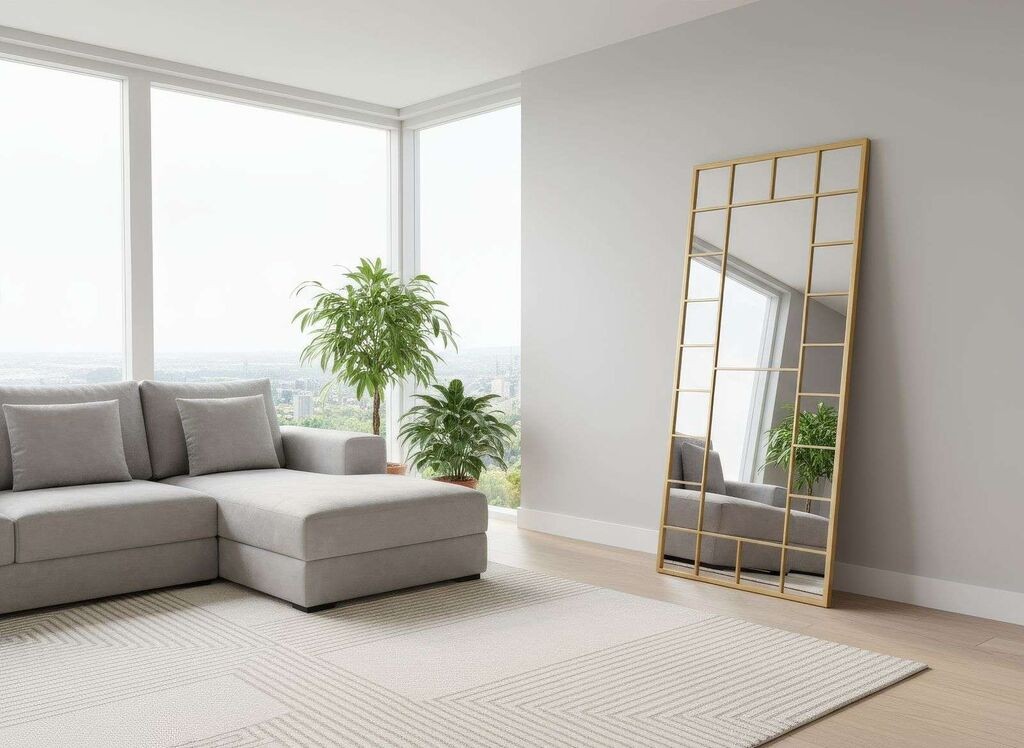 Hanah Home Podno ogledalo Boxia, 80 cm x 180 cm, Zlatne boje