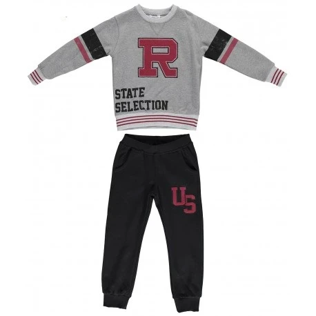 Komplet trenerka za dečake, Crno-siva