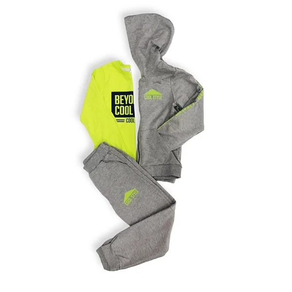 Komplet trenerka za dečake 28009, Sivo-žuta