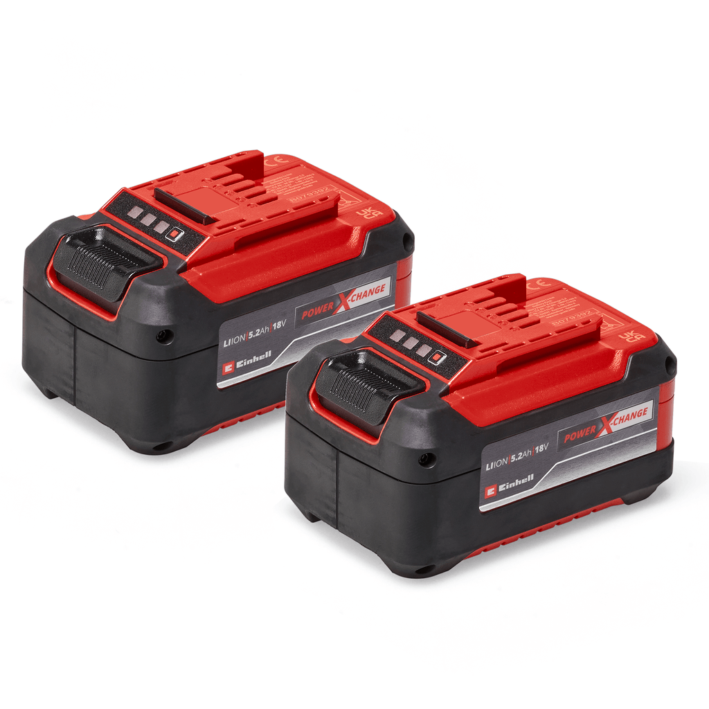 EINHELL Set 2 PXC baterije Power-X-Change Twinpack 18 V 2x5.2 Ah crno-crveni
