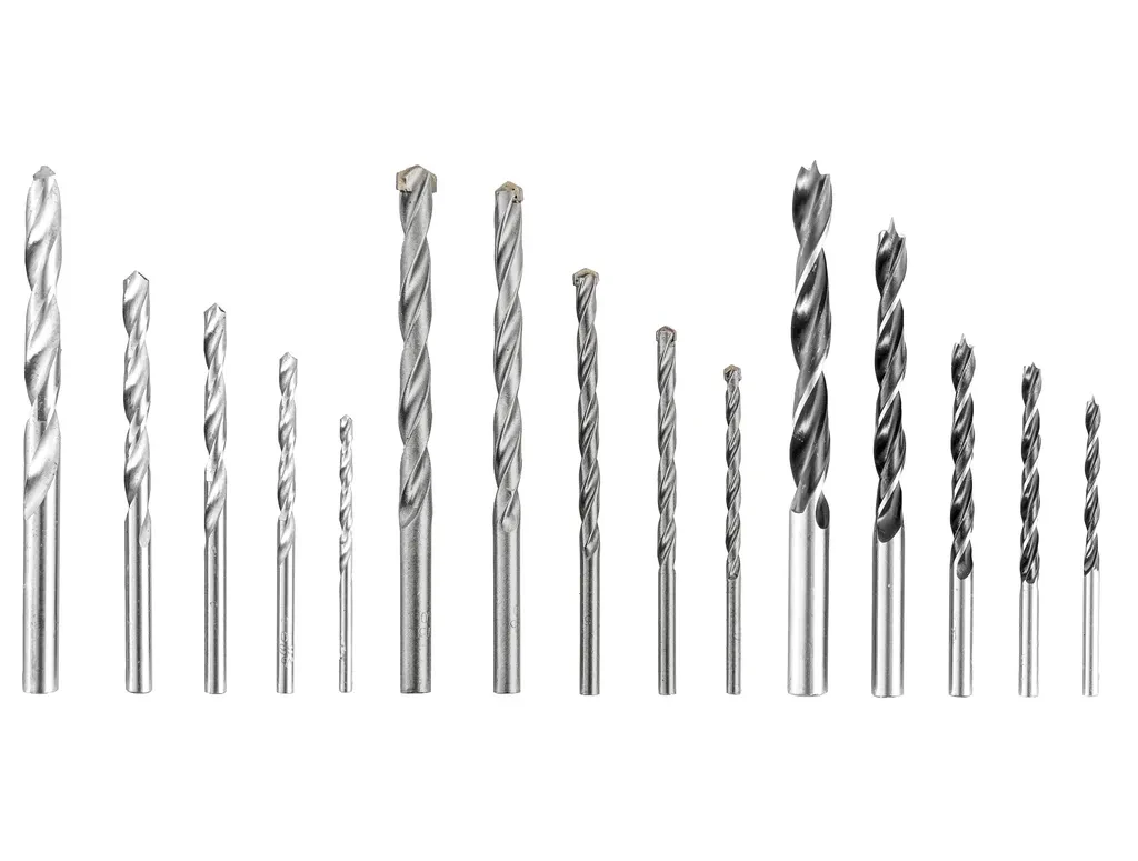 Einhell Set kofera sa po 5 Burgija za drvo, metal i kamen, 3-8 mm za metal i 4-10 mm za drvo i kamen, 15 komada, Srebrna boja