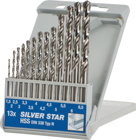 KWB Set HSS-G burgjija 1.5 - 6.5 mm DIN 338, Typ N, 13 komada, Srebrna boja