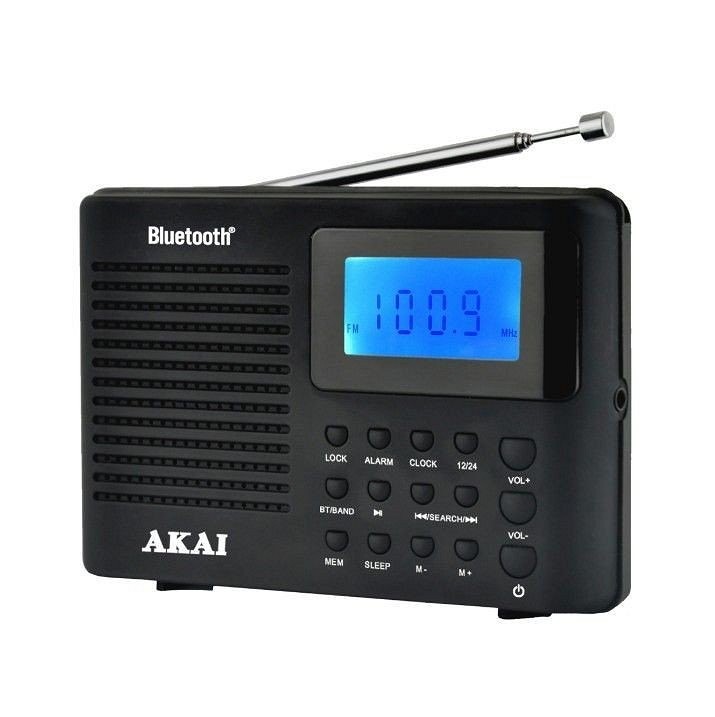 Akai Prenosiv radio APR-400, Bluetooth, 1W, AM/FM, Crni