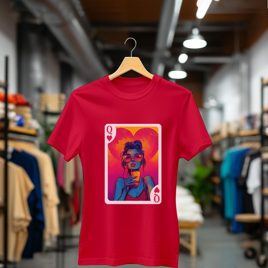 Camiseta Majica sa štampanim printom Cam 916A, Ženska, Crvena