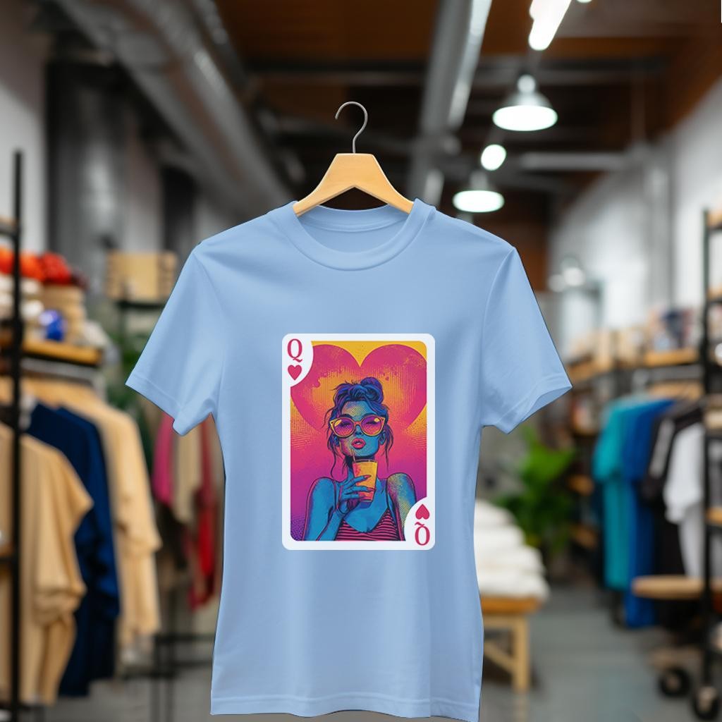 Camiseta Majica sa štampanim printom Cam 916A, Ženska, Cijan