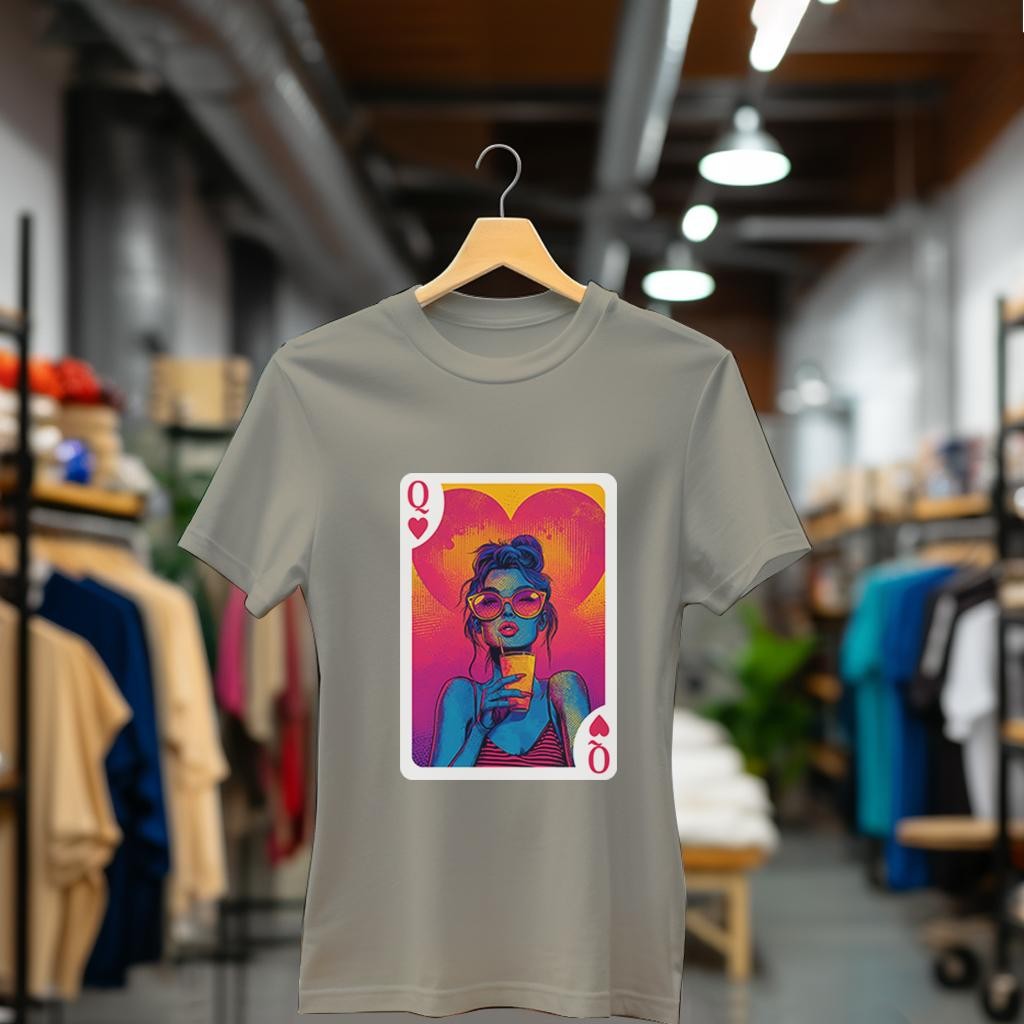 Camiseta Majica sa štampanim printom Cam 916A, Ženska, Kaki