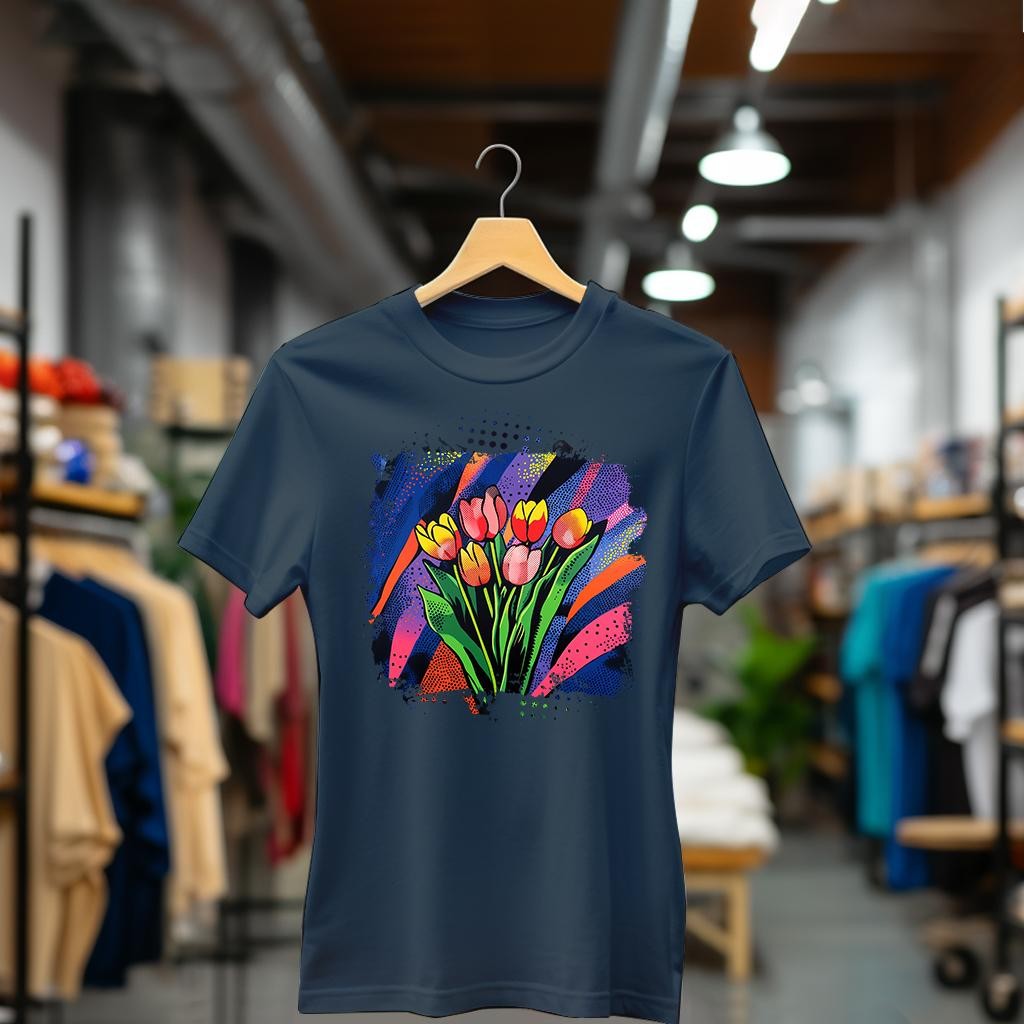 Camiseta Majica sa štampanim printom Cam 958, Ženska, Teget