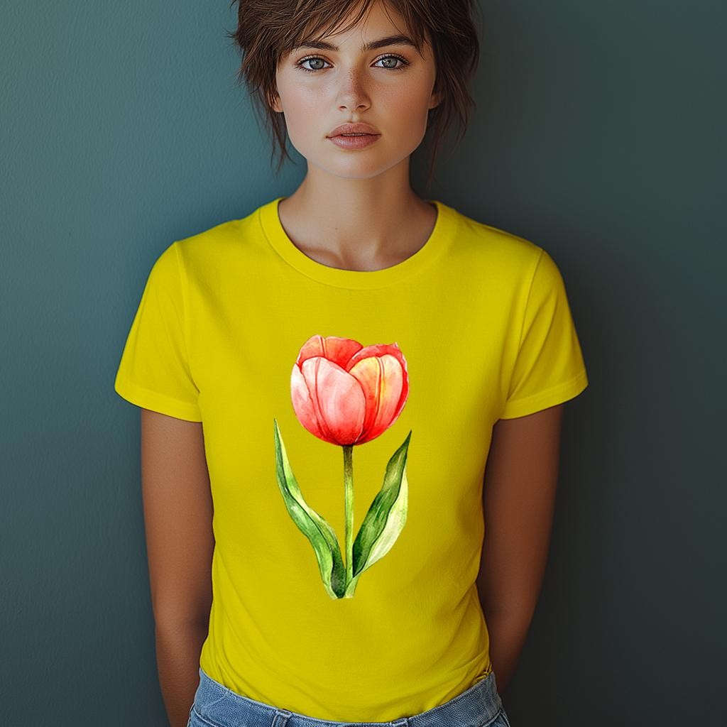 Camiseta Majica sa štampanim printom Cam 954, Ženska, Žuta