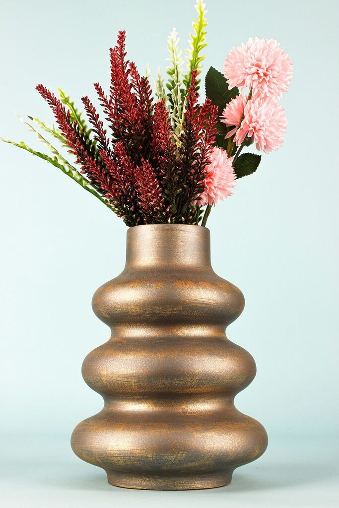 Aberto Design Dekorativna vaza BK007, Bronzane boje