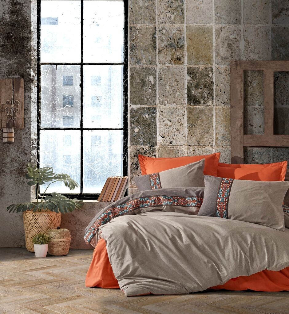 L'essentiel Maison Komplet posteljine True, 200x220 cm, Narandžasto-braon