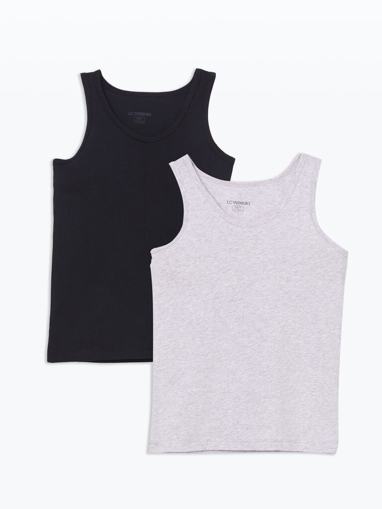 LC Waikiki Set majica za dečake W50150Z4-CVL, 2 komada, Crno-sivi