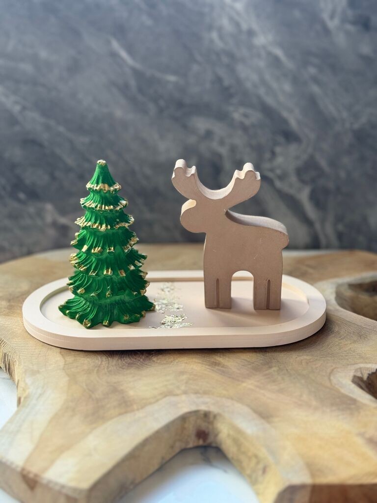Aberto Design Dekorativna figura Christmas Stone, Braon