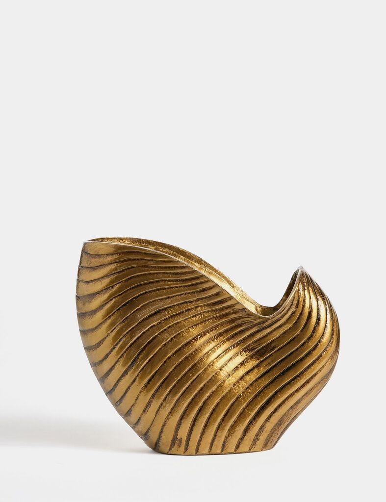 Aberto Design Dekorativna figura Školjka, 9x23x28cm, Zlatne boje