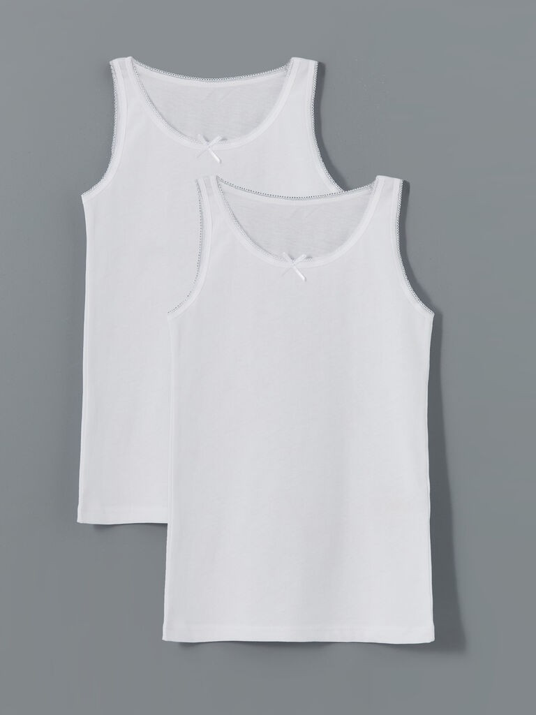 LC Waikiki Set majica za devojčice W50062Z4-Q6K, 2 komada, Bele