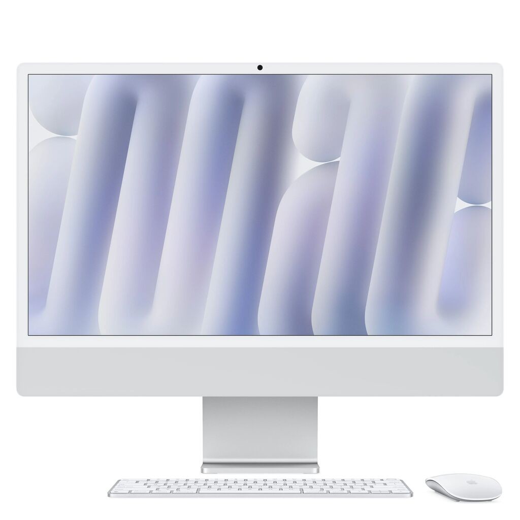 Apple All in One Računar 24" iMac M4 sa 4,5K Retina displejom, 10-jezgarnim CPU-om, 10-jezgarnim GPU-om, 16 GB objedinjene memorije i 256 GB SSD, Srebrna boja