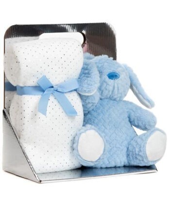 BBO Set ćebe sa igračkom za bebe Zeka, Plavo-beli