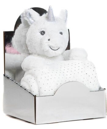 BBO Set ćebe sa igračkom za bebe Jednorog, Beli
