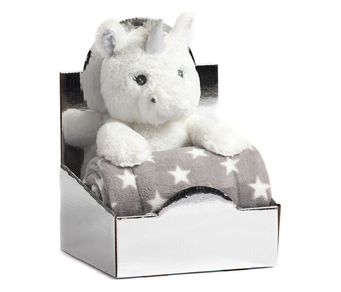 BBO Set ćebe sa igračkom za bebe Jednorog, Sivi