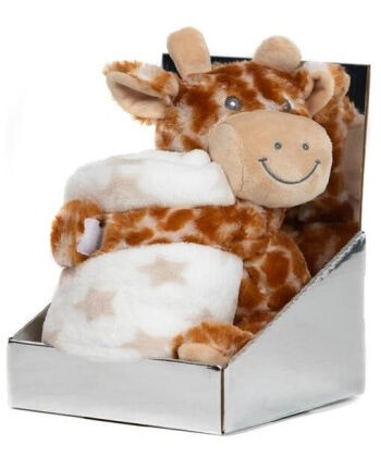 BBO Set ćebe sa igračkom za bebe Žirafa, Beli