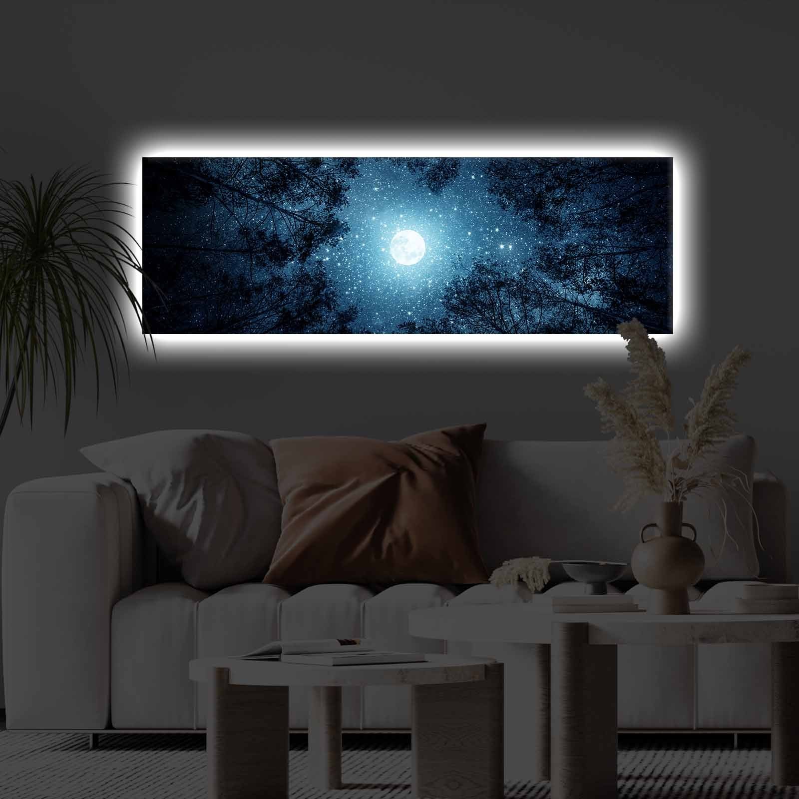 Wallity Slika na platnu sa LED osvetljenjem 30x90cm