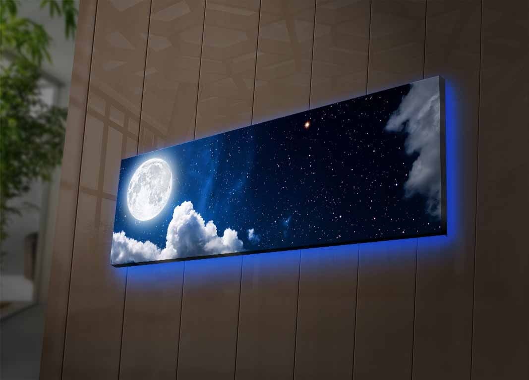 Wallity Slika na platnu sa LED osvetljenjem 30x90cm