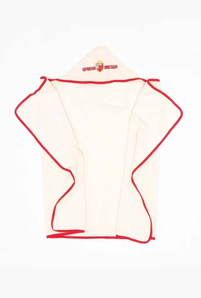 Stefan Peškir za bebe sa kapuljačom Crvena Zvezda, 70x120cm, Bež