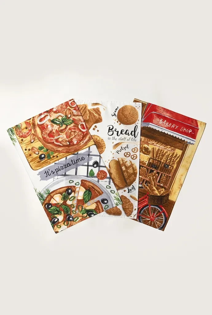 Stefan Set kuhinjskih krpa 94, 50x70cm, 3 komada, Šareni