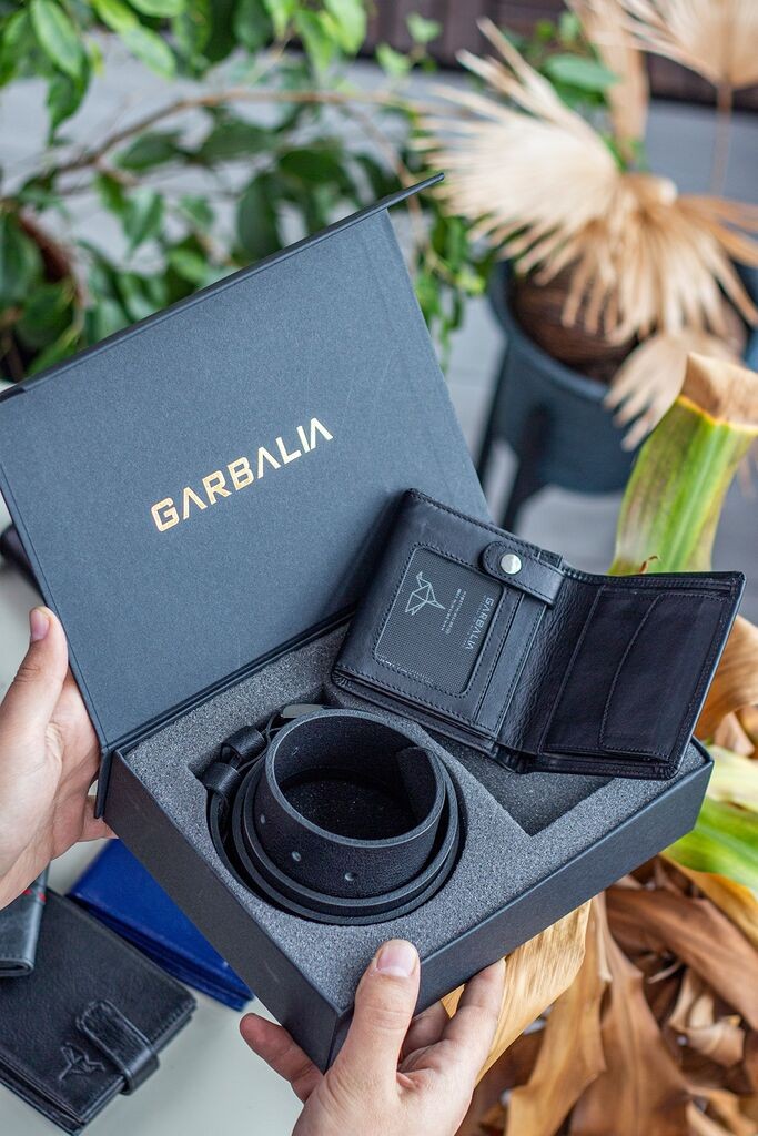 Garbalia Muški kaiš i novčanik Canada, Crni