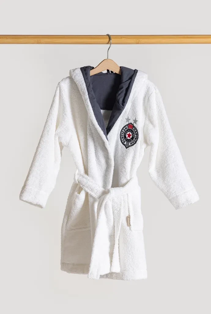 Stefan Dečiji bademantil Partizan, Crno-beli