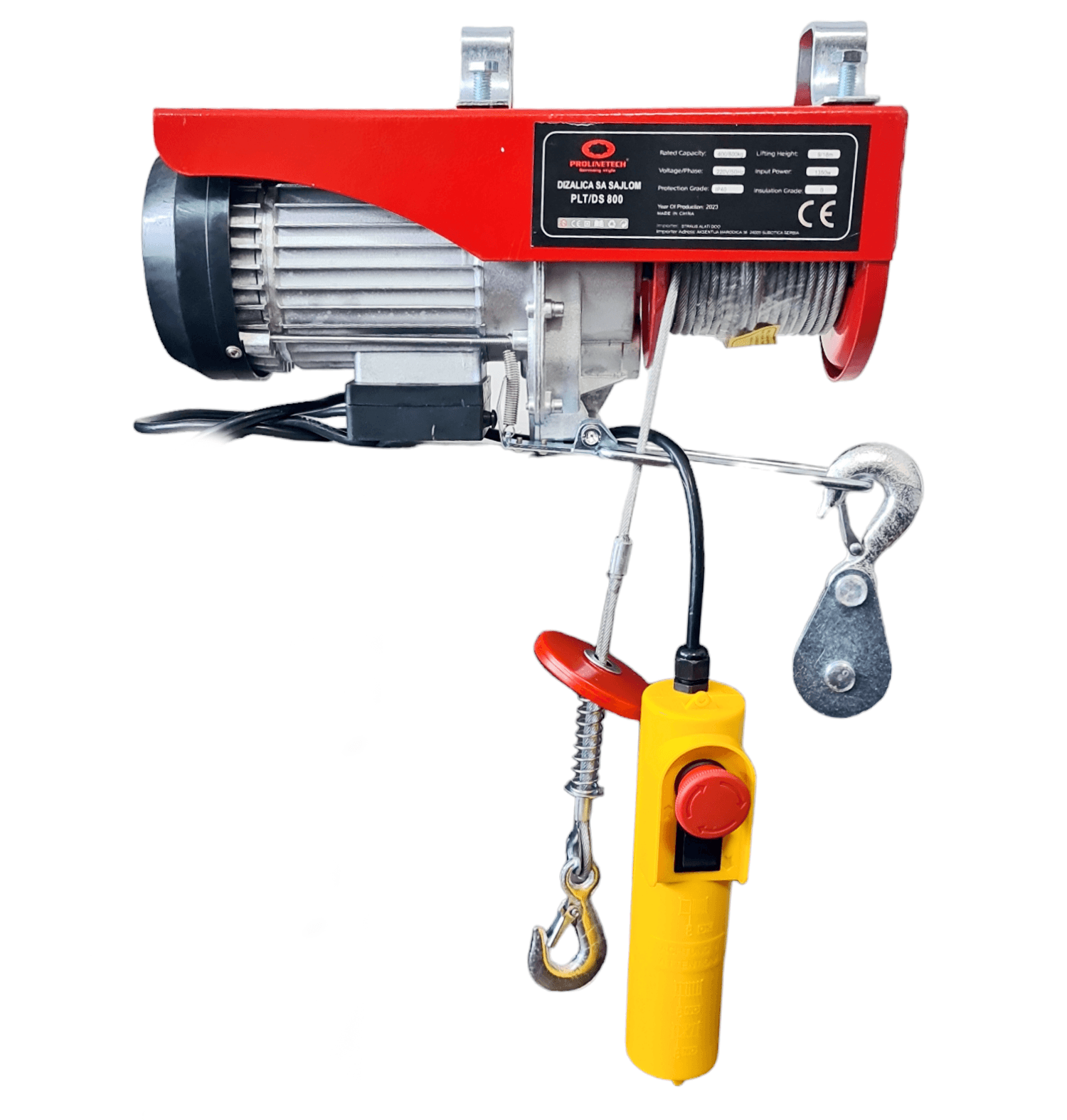 PROLINETECH Dizalica sa sajlom PLT/DS800, 400/800kg, 220V, 1350W