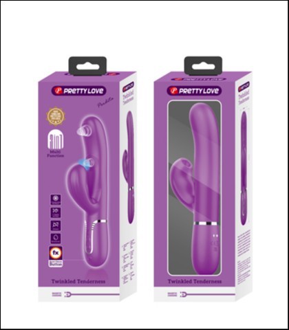 Pretty Love Vibrator sa nastavkom za klitoralnu stimulaciju, Silikonski, 22.8cm, Ljubičasti