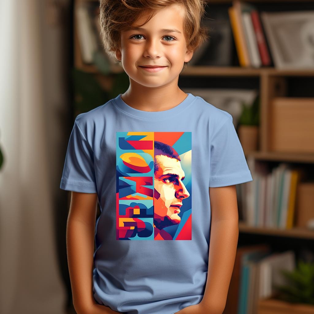 Camiseta Majica sa štampanim printom Cam 510, Dečija, Cijan