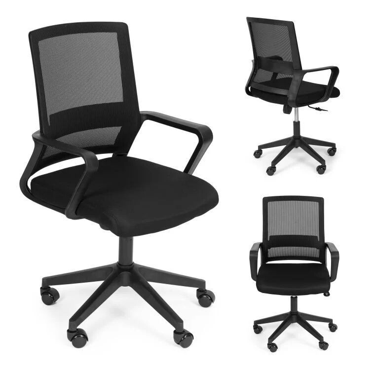 ModernHome Kancelarijska stolica sa anatomski oblikovanim naslonom Black