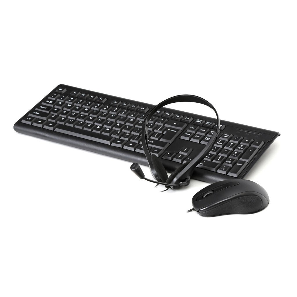 Platinet Set Tastatura Fiesta F4IN1OS01, miš, slušalice i podloga, Crni