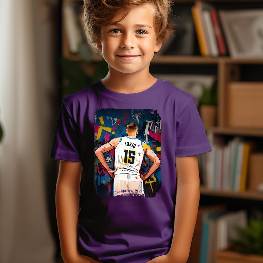 Camiseta Majica sa štampanim printom Cam 512, Dečija, Patlidžan