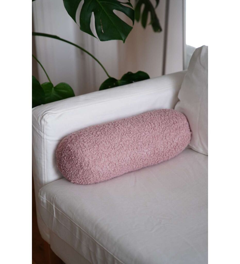 Aberto Design Ukrasni jastuk Teddy Roller, 50x14x14 cm, Svetlorozi