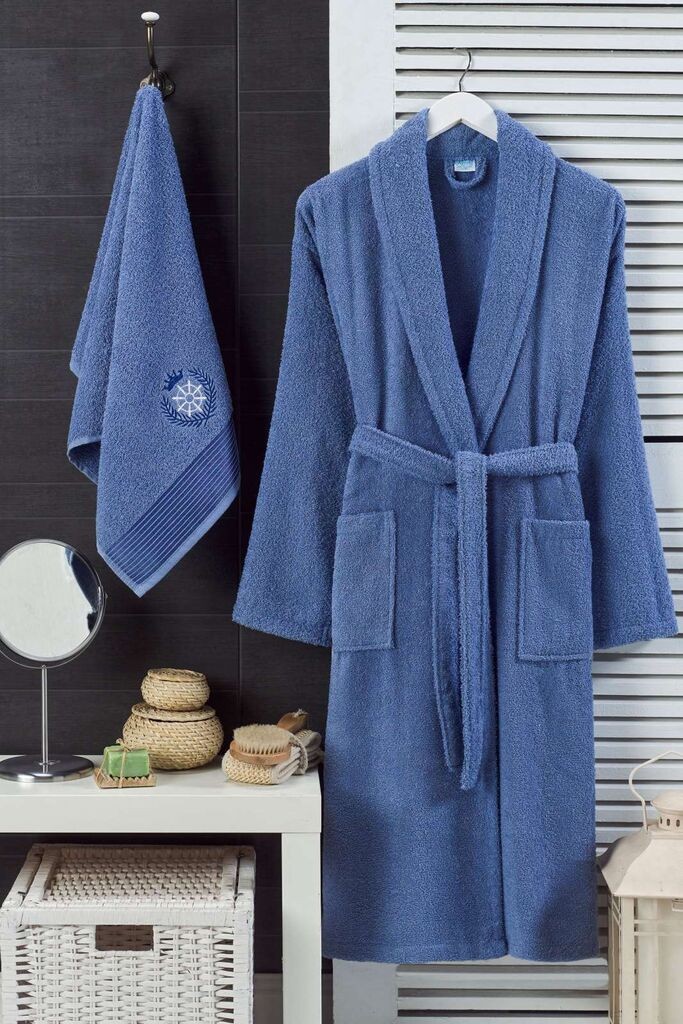 L'essentiel Maison Set Bademantil sa peškirom Cora, Indigo