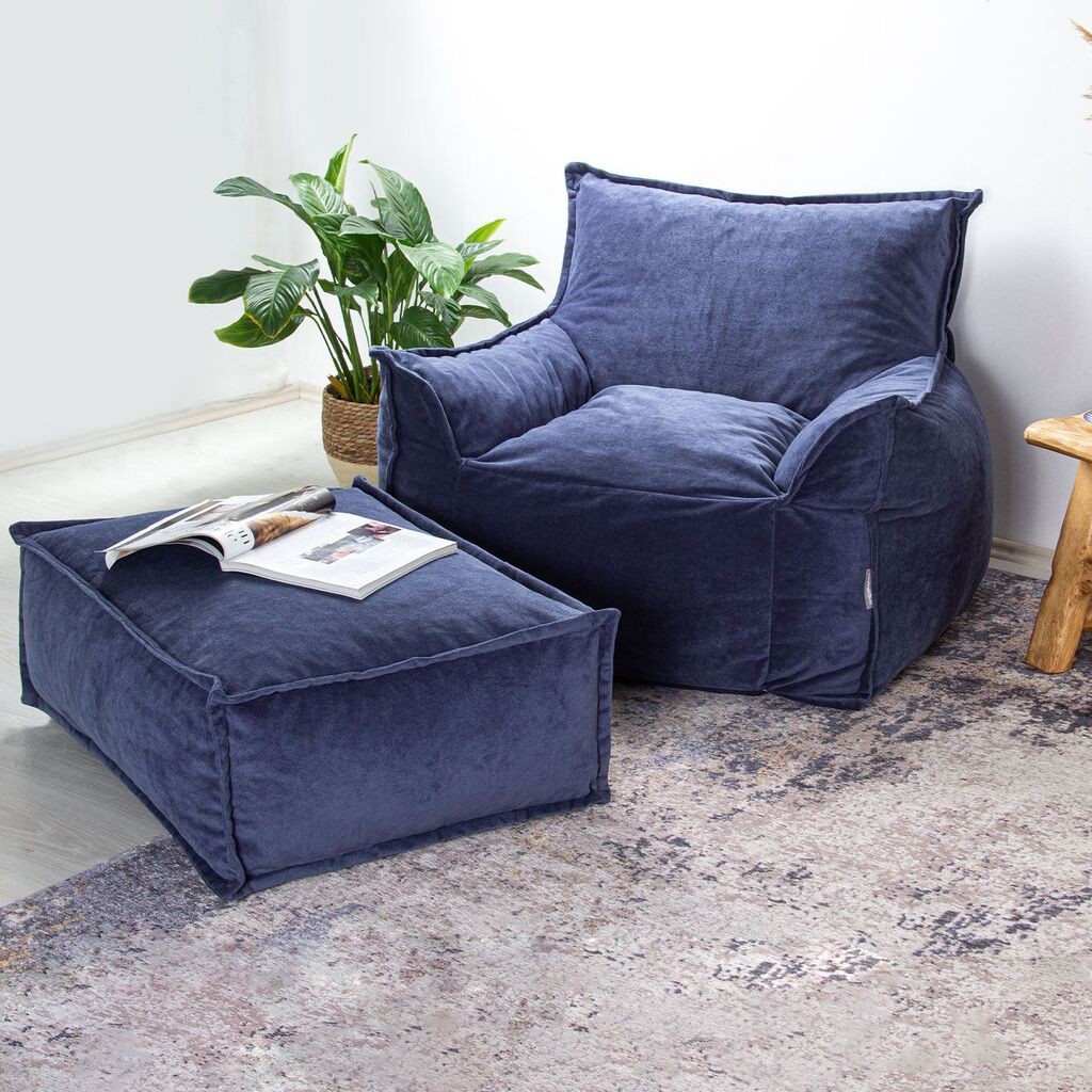 Atelier del Sofa Set Fotelja i tabure Notre,  Indigo