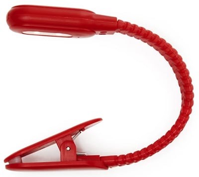 Punjiva lampa sa štipaljkom za knjige, Crvena