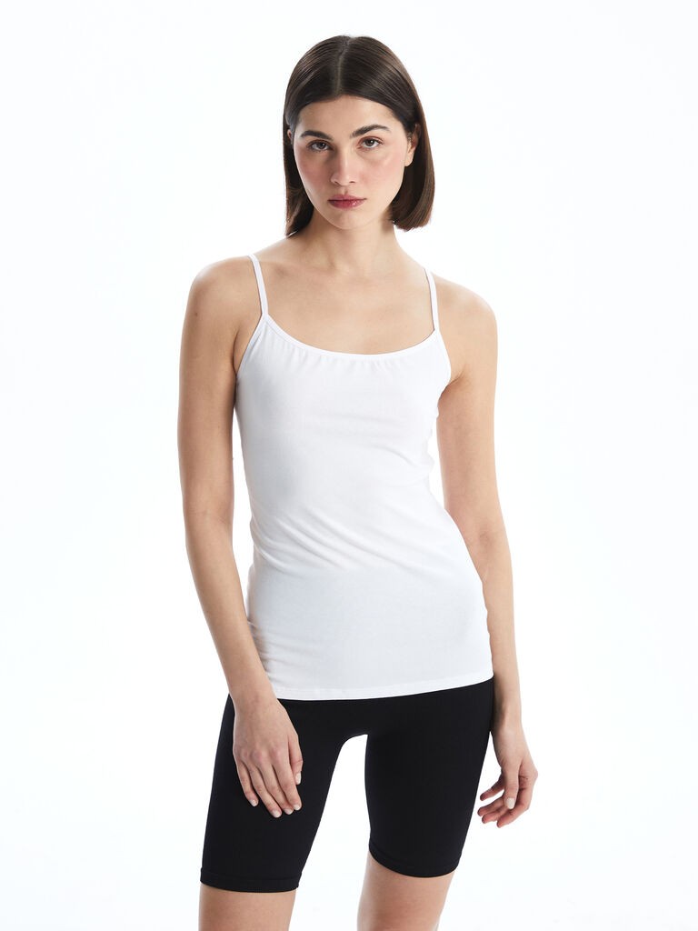 LC Waikiki Ženska majica na bretele W50684Z8-FFB, Bela