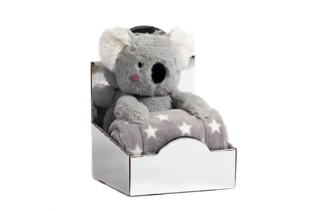 BBO Set Plišana igračka Koala  + ćebence, Sivi