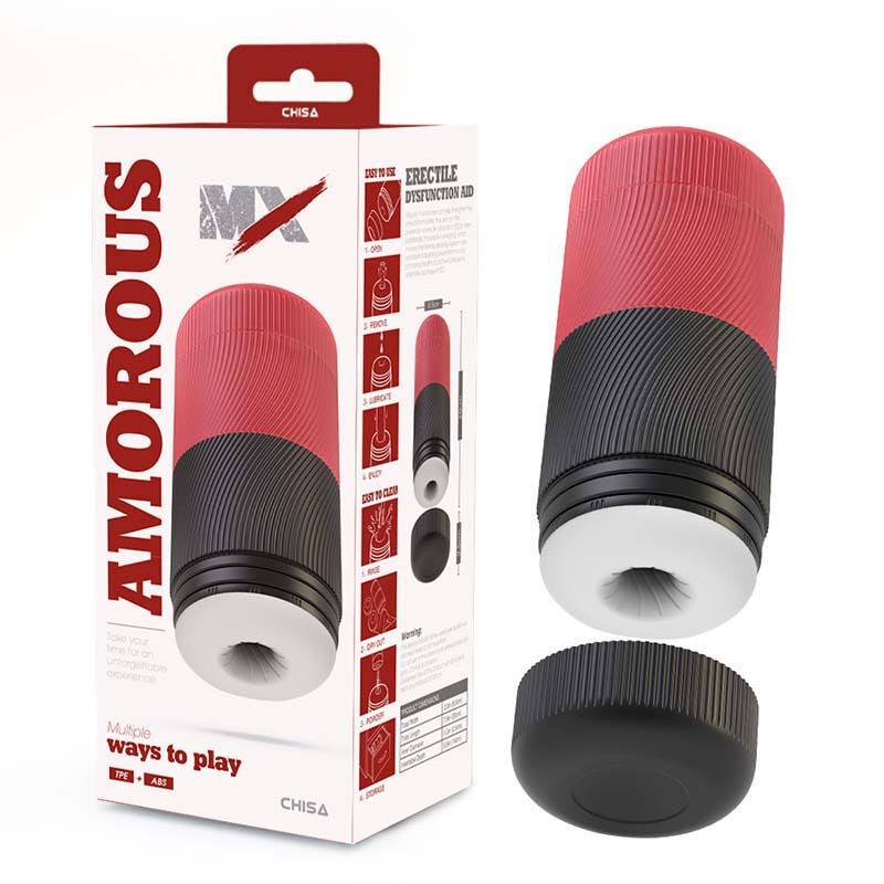 Masturbator Amorous, 20cm, Crveno-crni